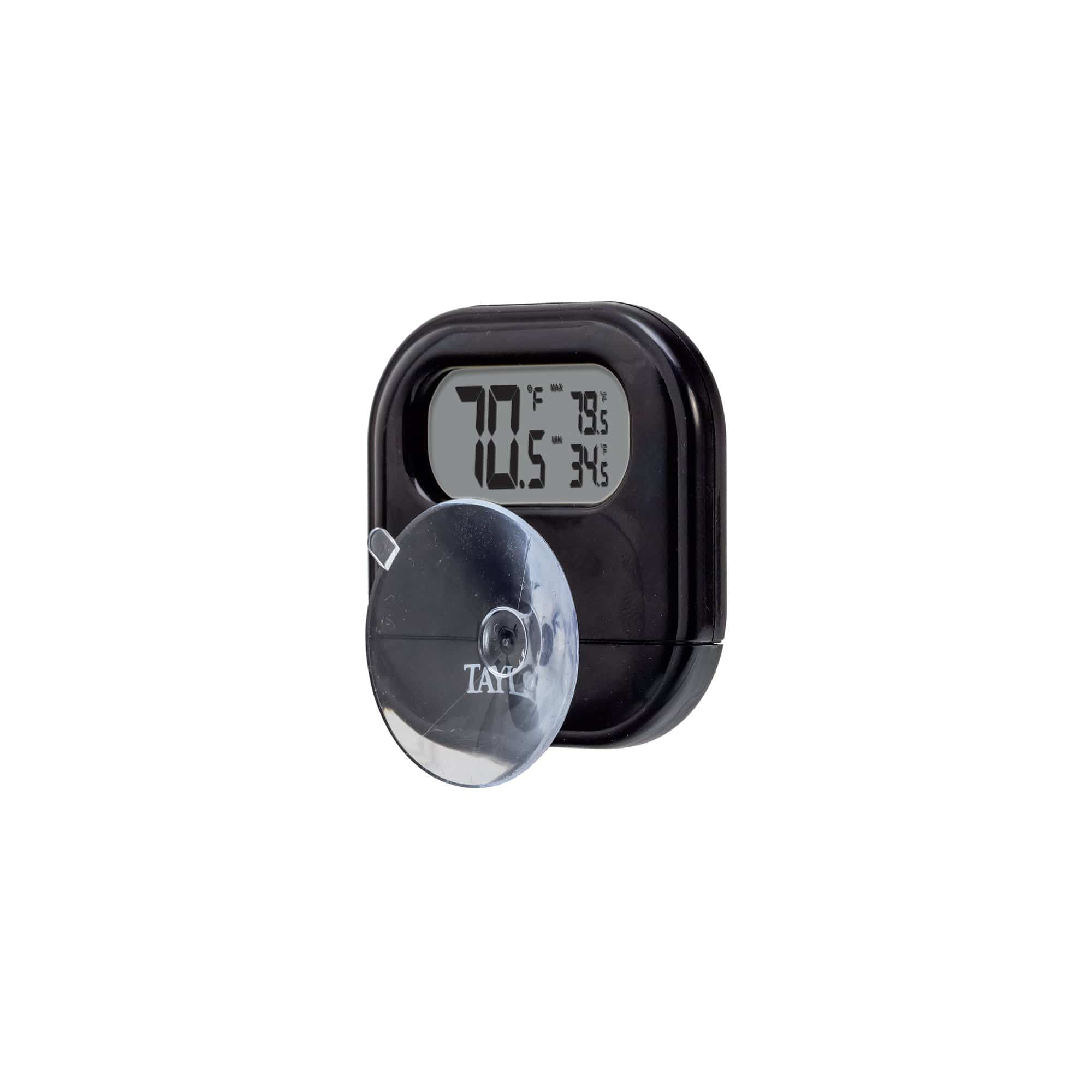 Taylor 1730 IndoorOutdoor Digital Thermometer with Remote Wireless Clock  For Indoor Outdoor Home Black - Office Depot