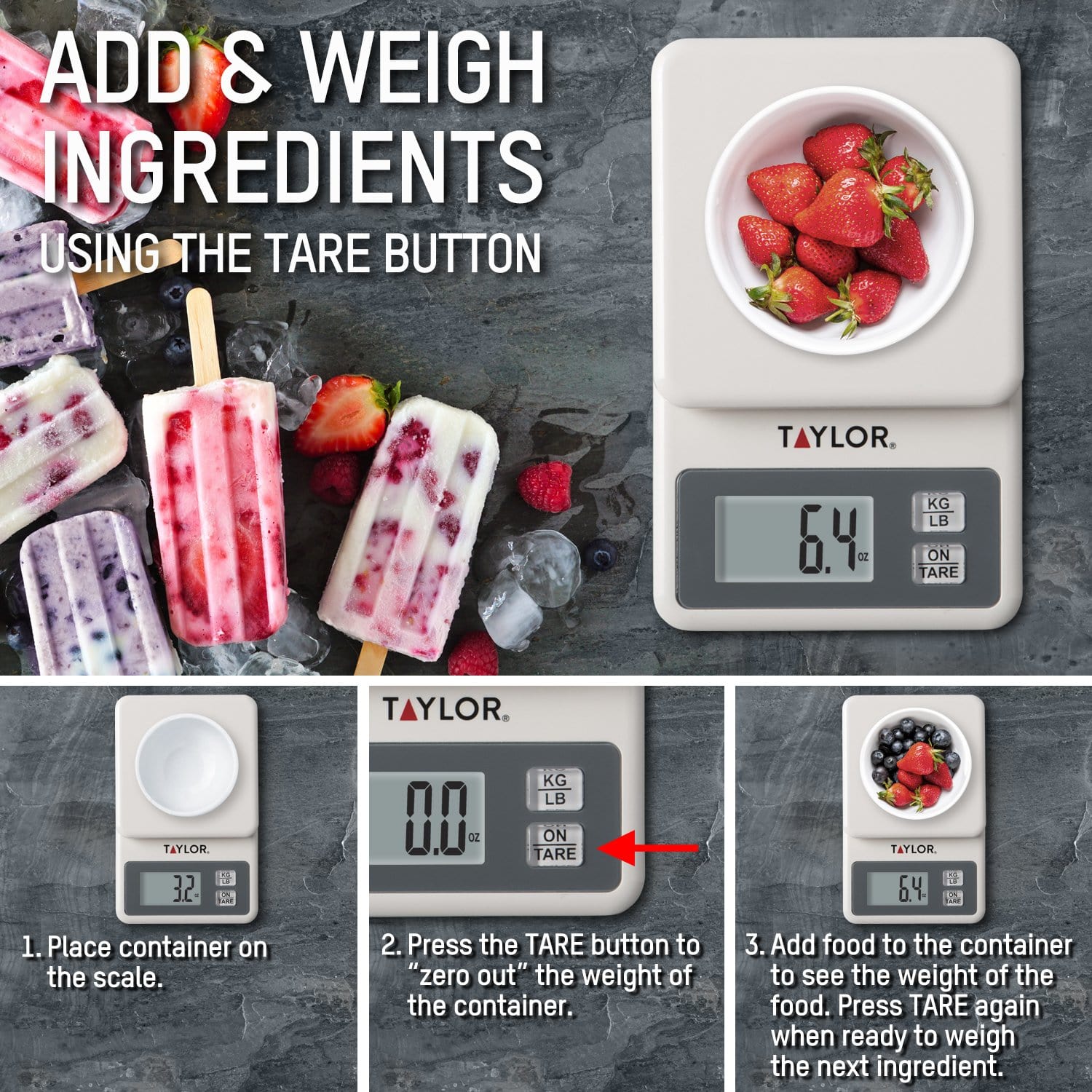 Compact Digital Portion Control Kitchen Scale
