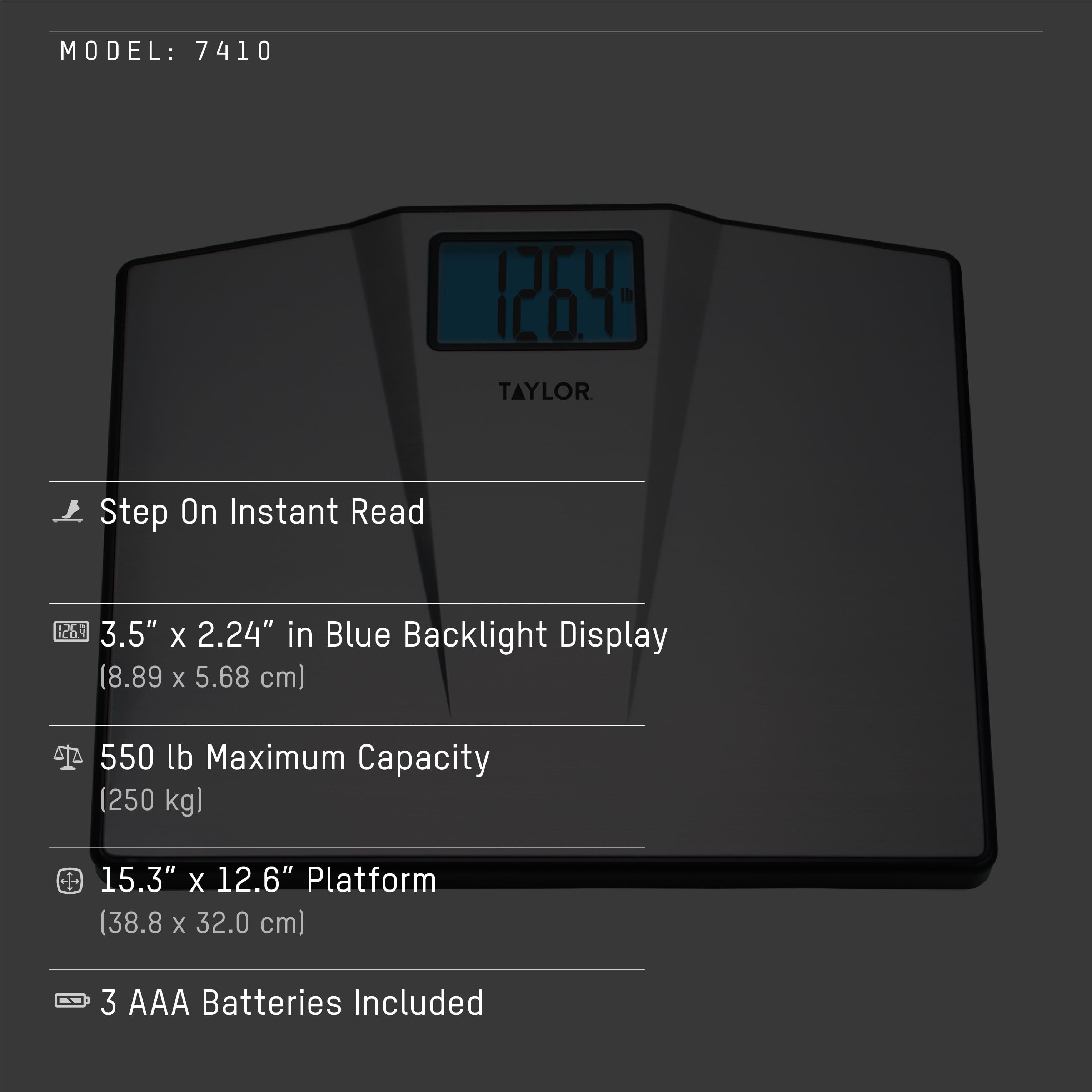 True 42 ECHO-400 Large Talking Bathroom Scale, 400lb Capacity- Extra Wide  Platform- Large LCD- Precision Digital Scale