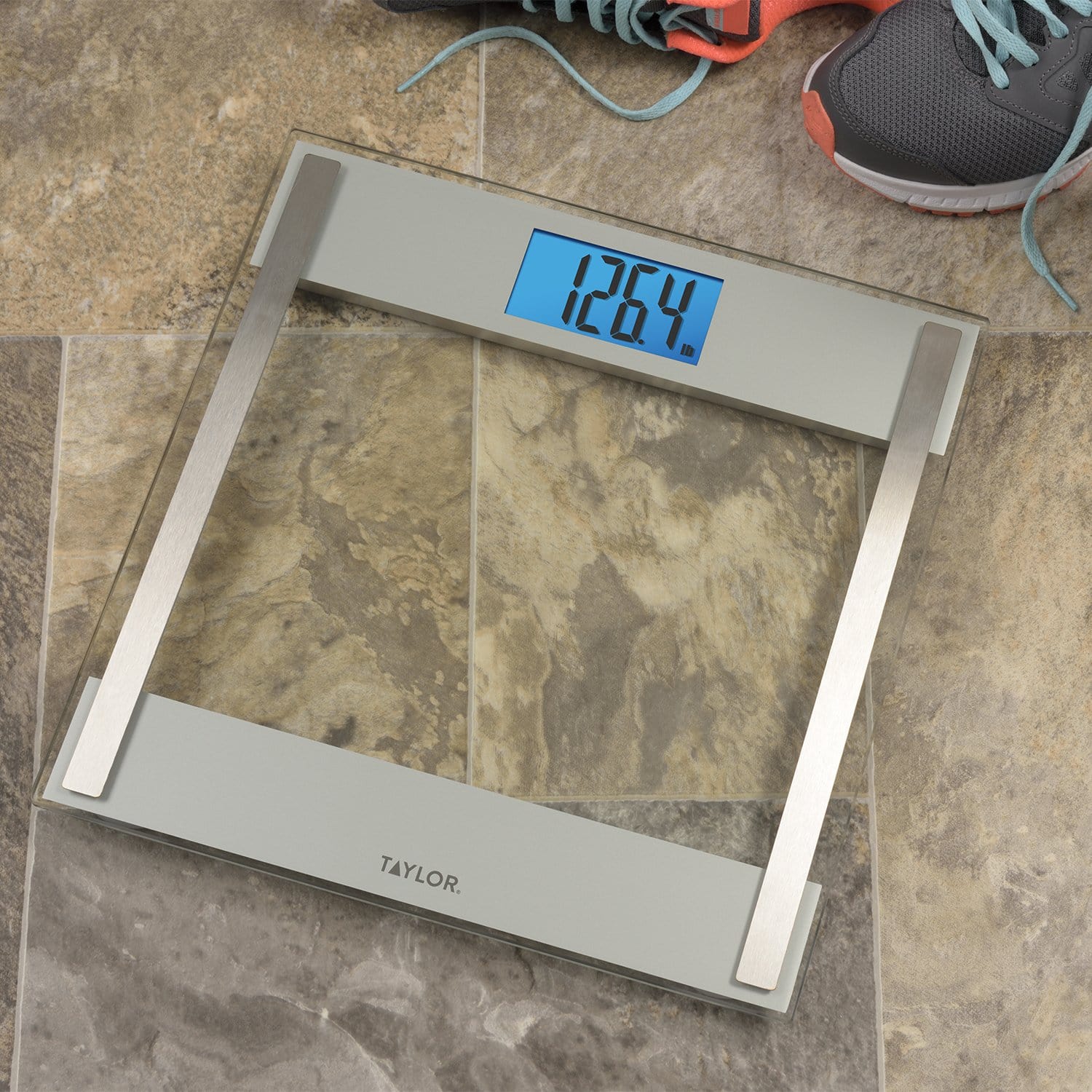 Glass Digital Bathroom Scale with Motion and Light Sensors, White – Taylor  USA