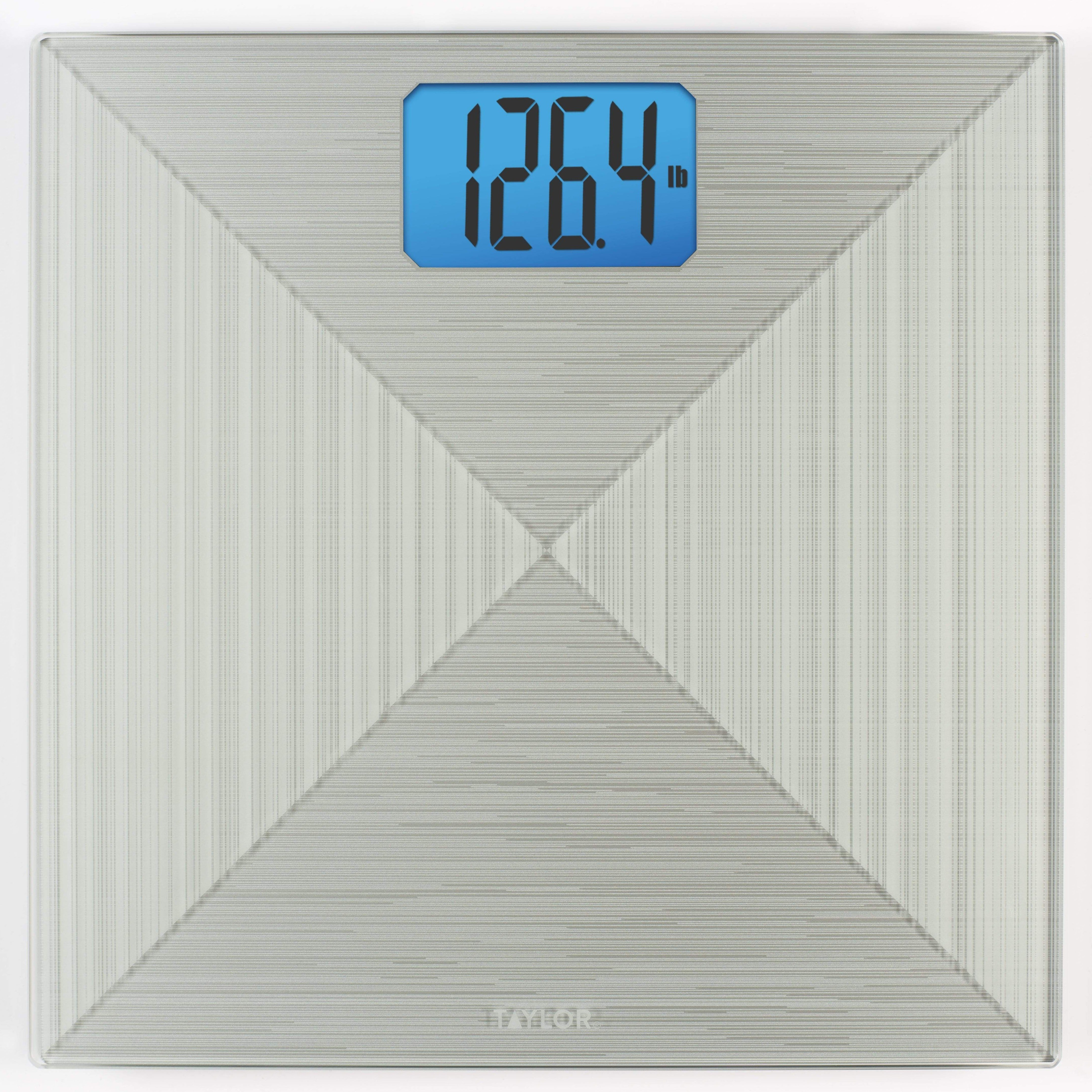 Taylor Digital Bathroom Scale Clear Glass Silver Accents 