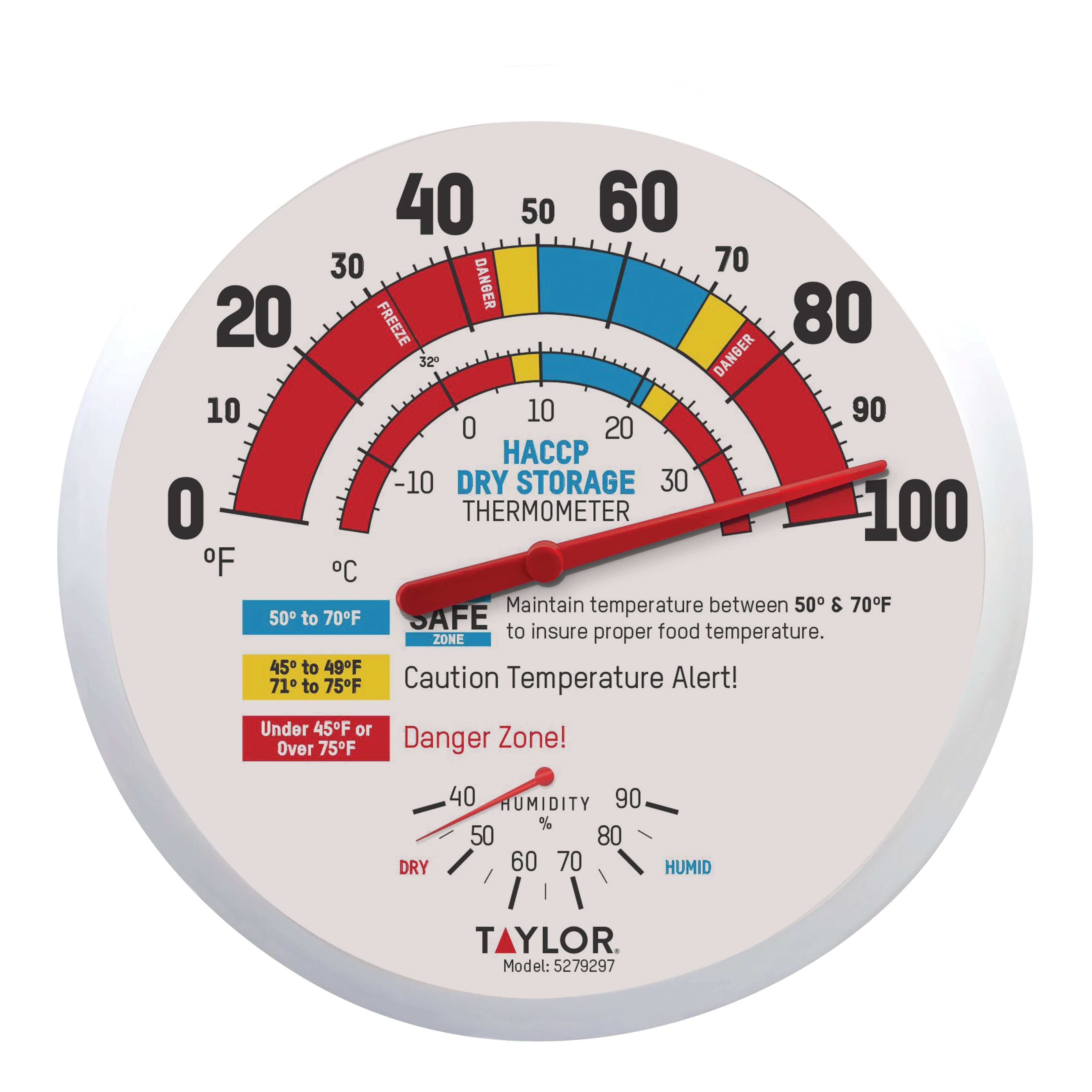 13.25" Thermometer HACCP Prep/Dry Storage