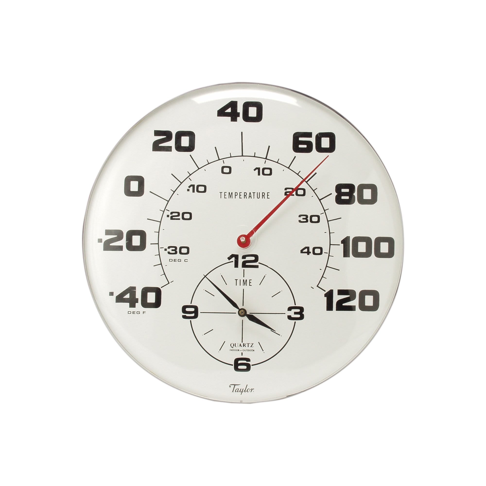 18" Metal Patio Thermometer &amp; Clock