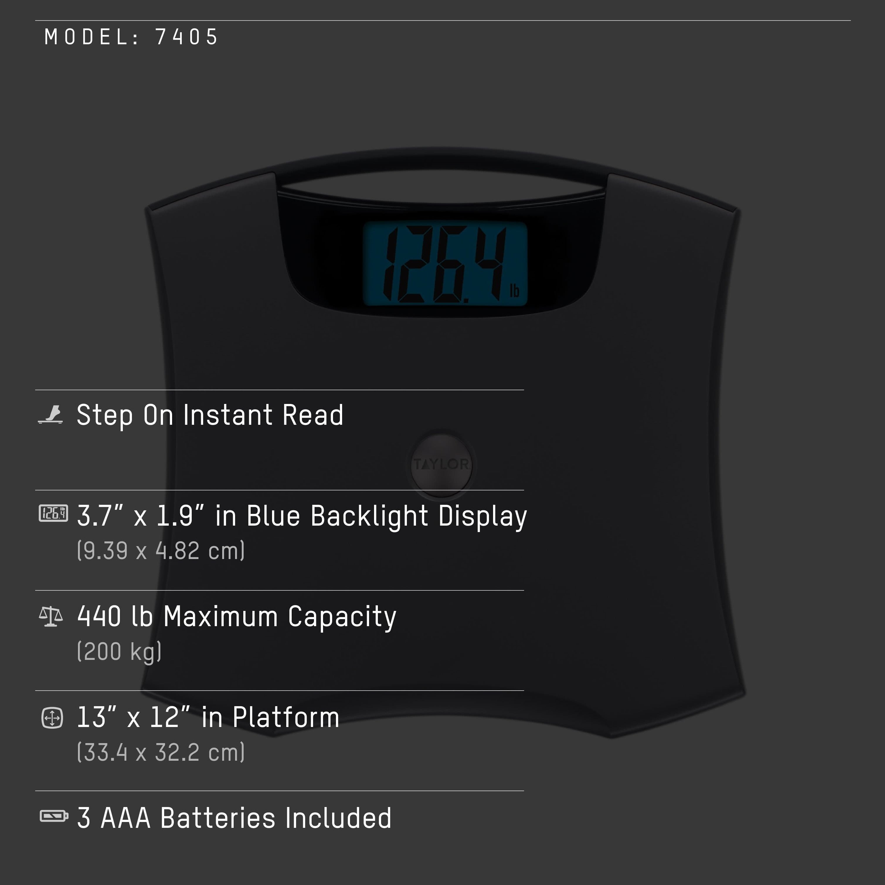 Digital Bathroom Scale with Extra Large Backlit Display