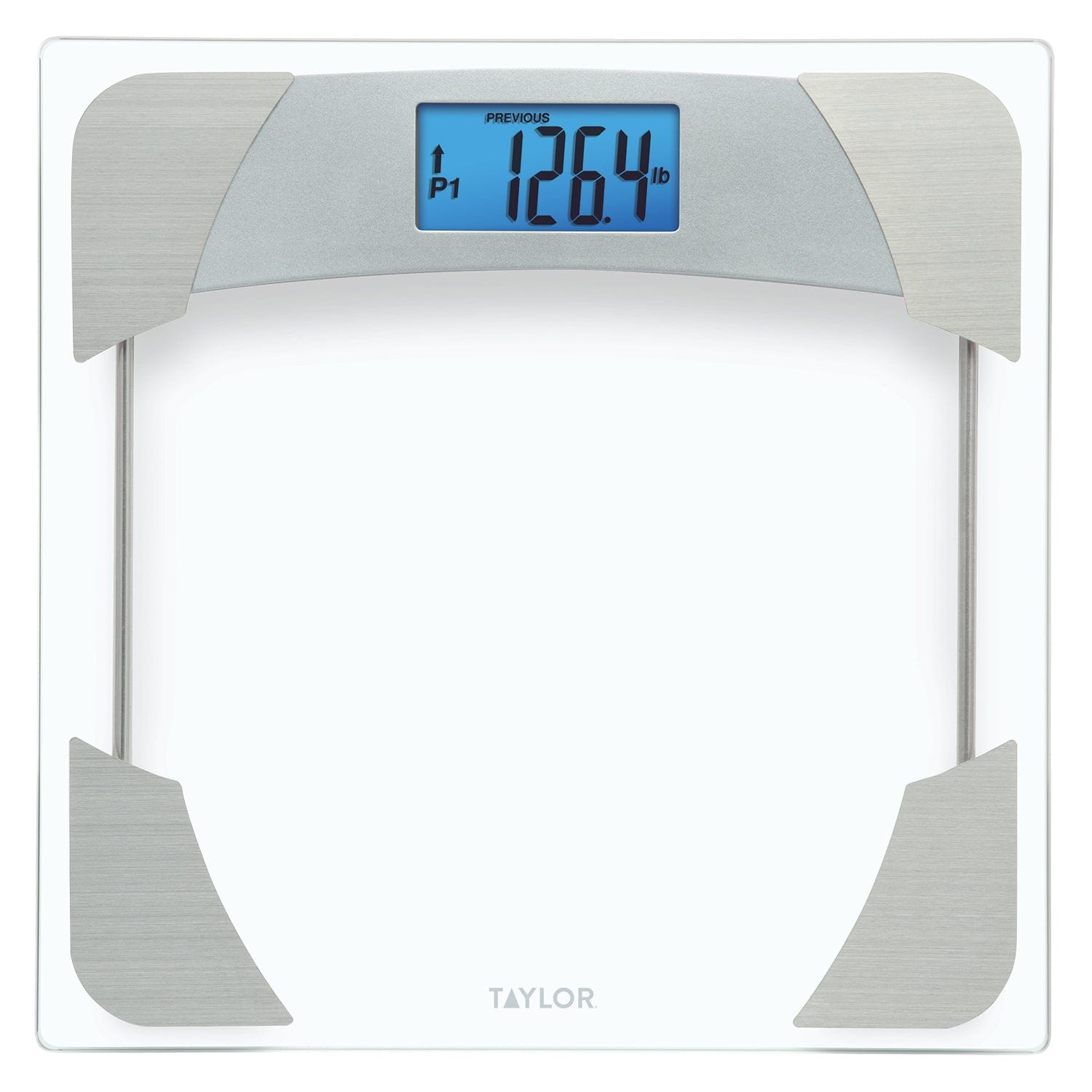 Digital Glass Bathroom Scale with Stainless Accents