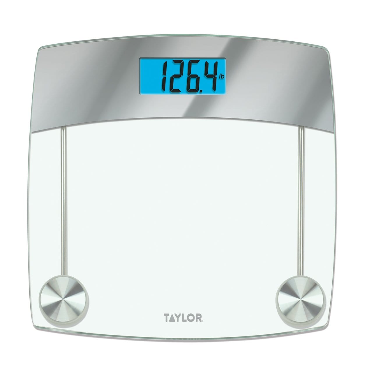 Digital Glass Bathroom Scale with Stainless Steel Accents