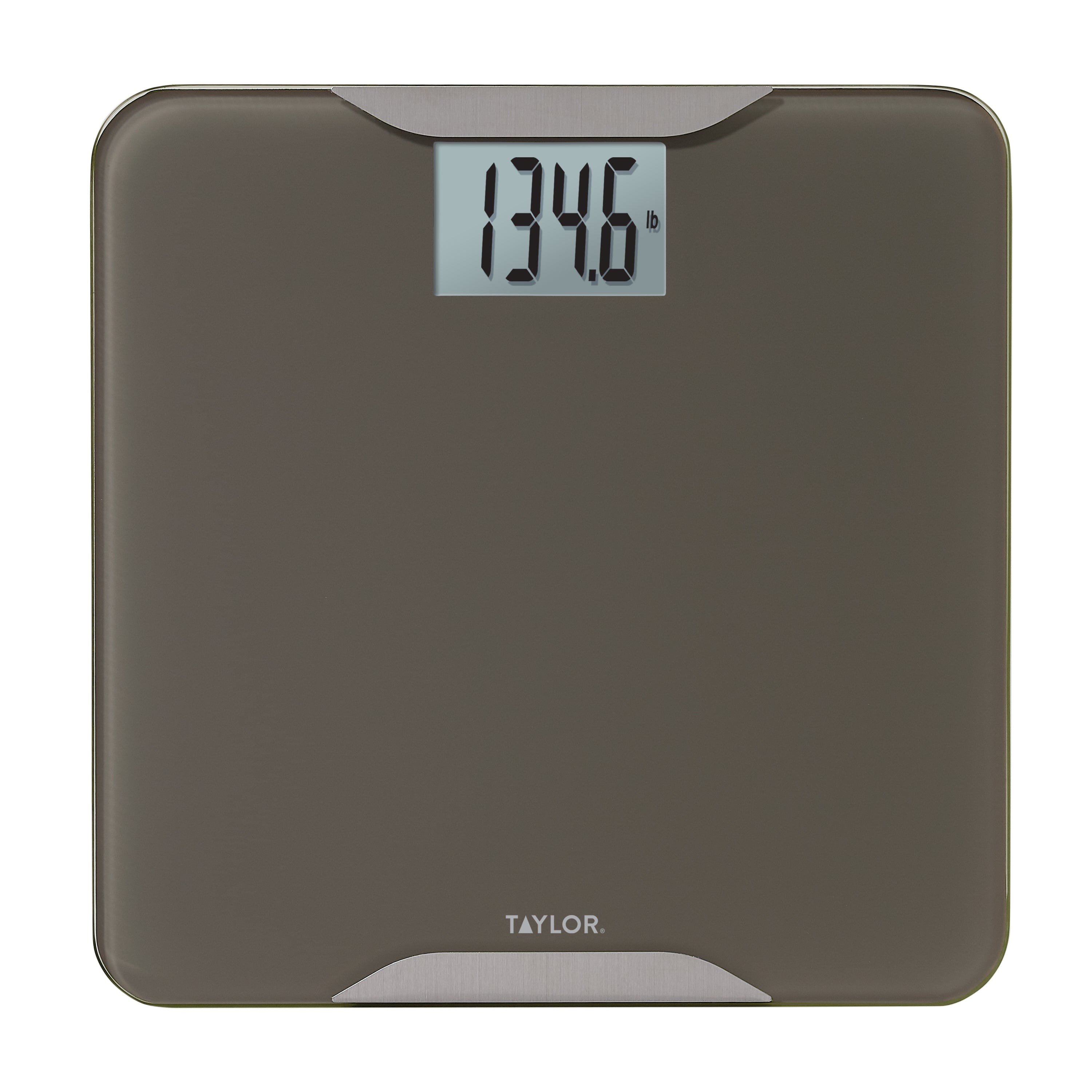 Taylor Precision Products Digital Glass Bath Scale, Taupe with Stainless Steel Accents